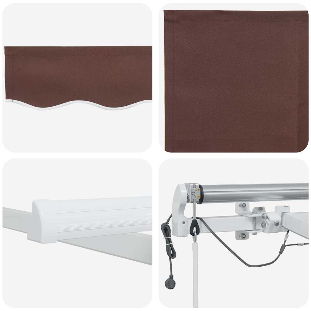 Tenda na automatsko uvlačenje s LED smeđa 600 x 300 cm