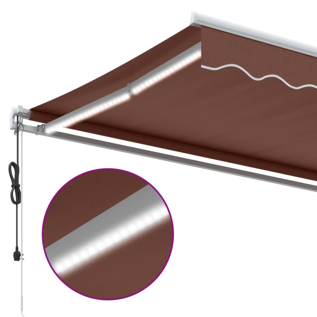 Tenda na automatsko uvlačenje s LED smeđa 400 x 350 cm
