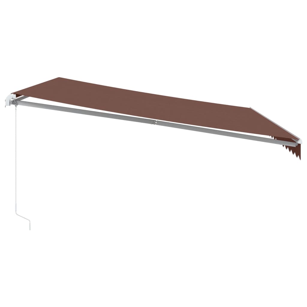 Tenda na ručno uvlačenje s LED smeđa 450 x 350 cm
