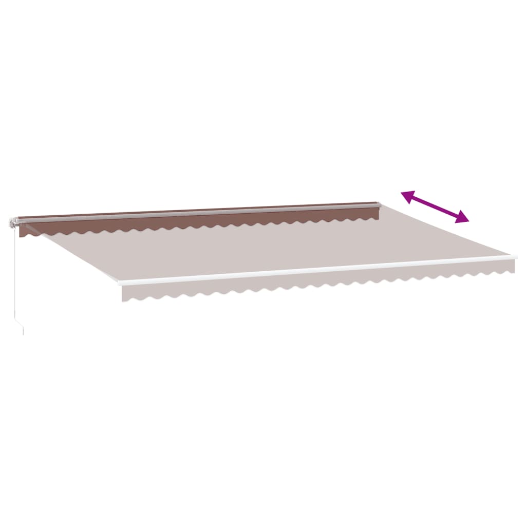 Tenda na ručno uvlačenje s LED smeđa 600x350 cm