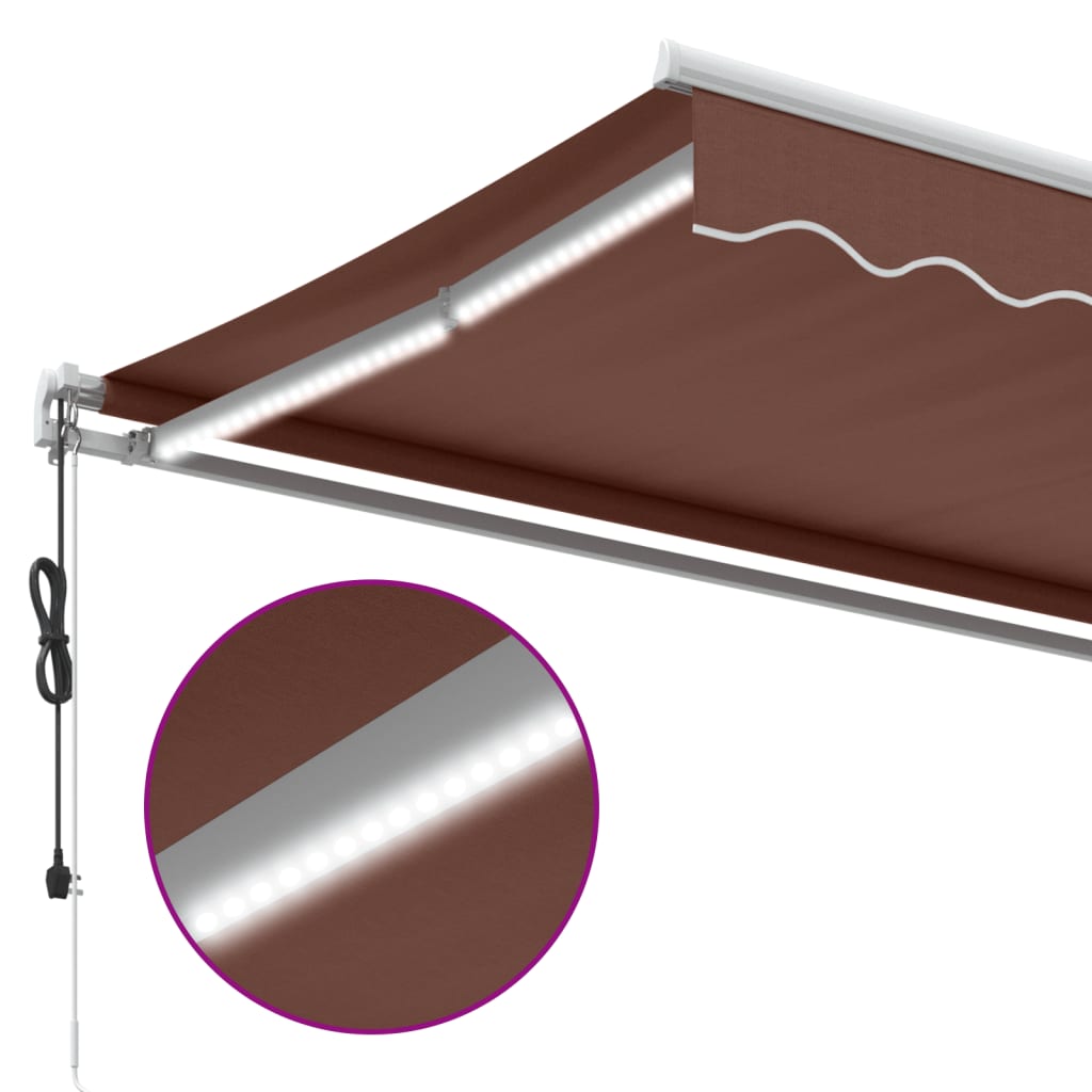 Tenda na automatsko uvlačenje s LED smeđa 600 x 350 cm