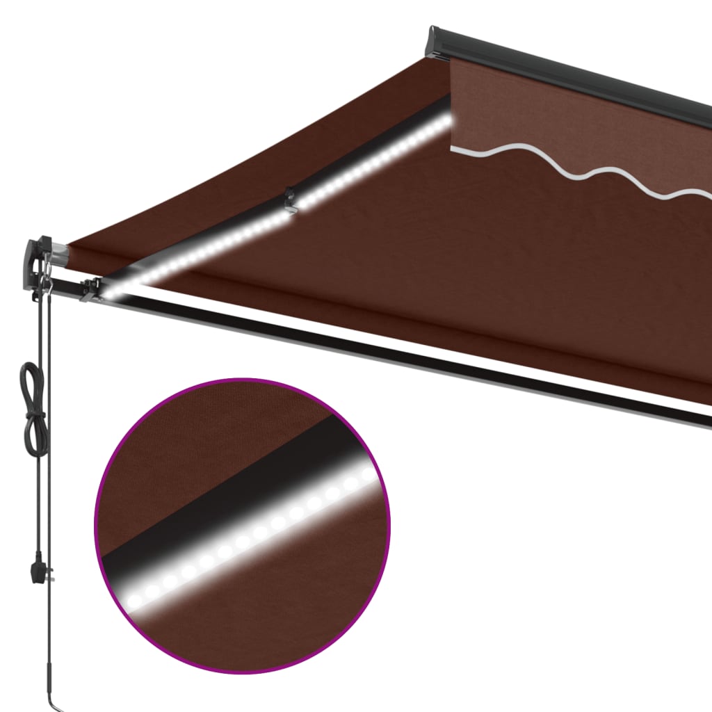 Tenda na automatsko uvlačenje s LED smeđa 450 x 350 cm
