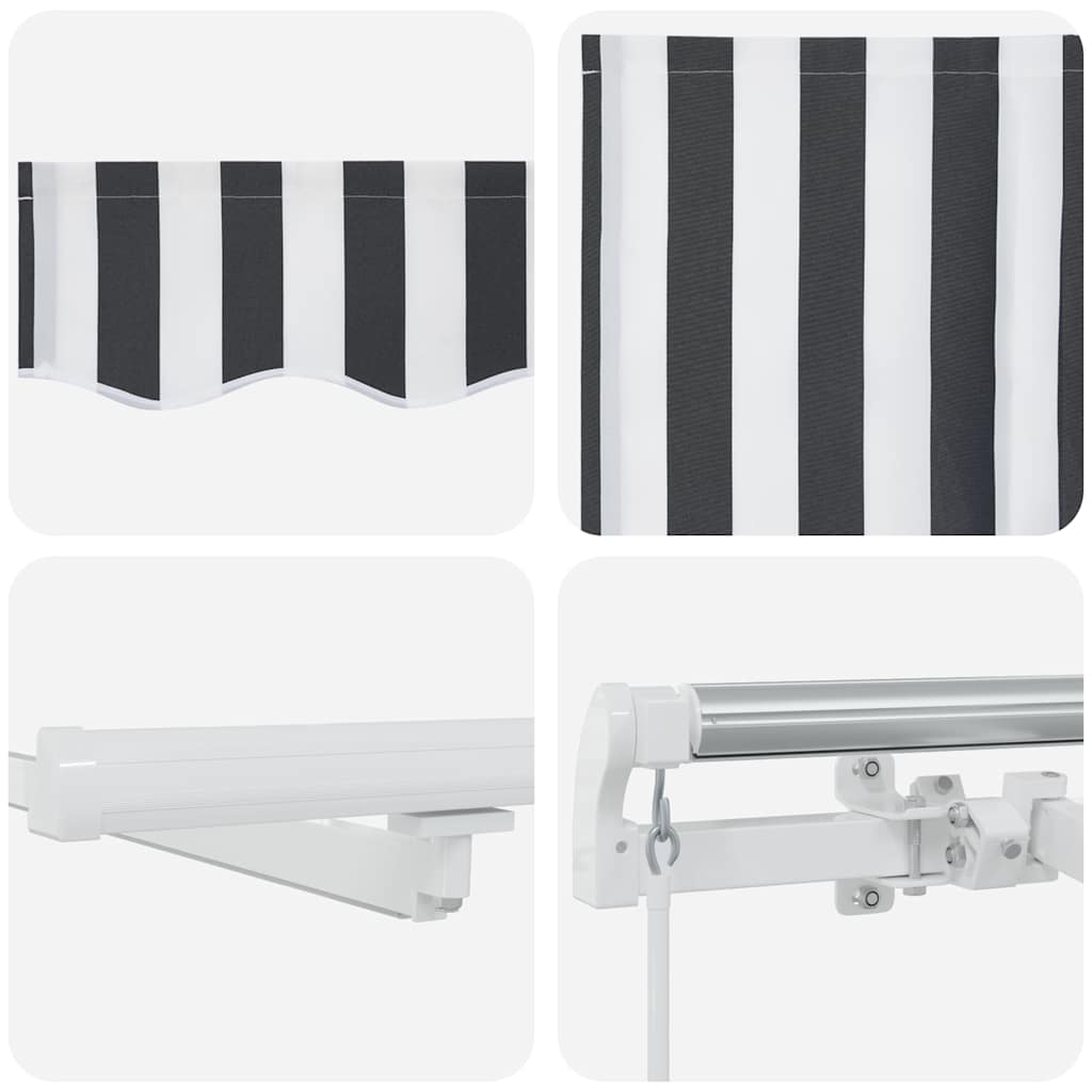 Tenda na ručno uvlačenje s LED antracit i bijela 450 x 300 cm