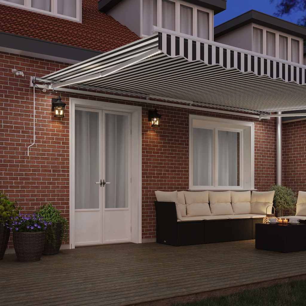 Tenda na automatsko uvlačenje LED antracit i bijela 500x300 cm