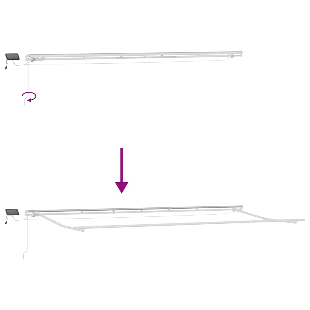 Tenda na ručno uvlačenje s LED antracit i bijela 600x300 cm