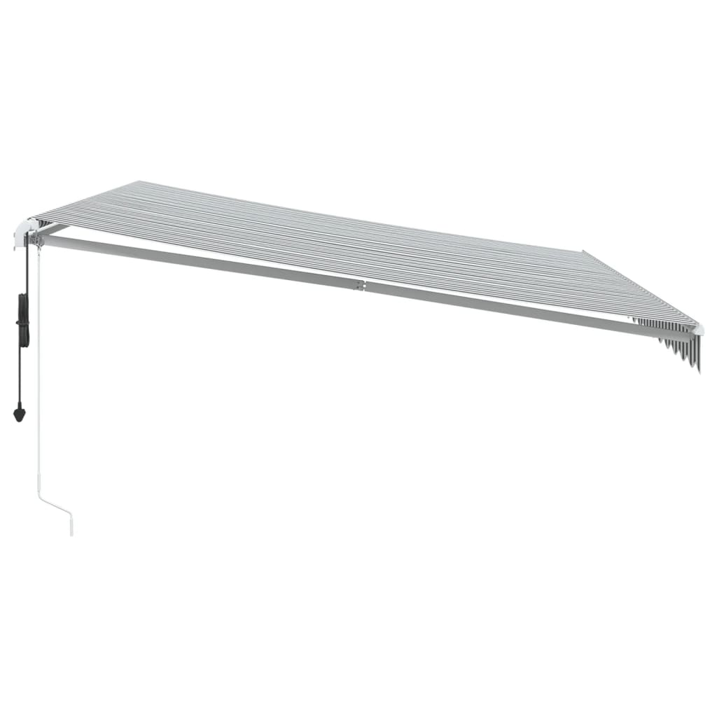 Tenda na automatsko uvlačenje antracit i bijela 450 x 350 cm