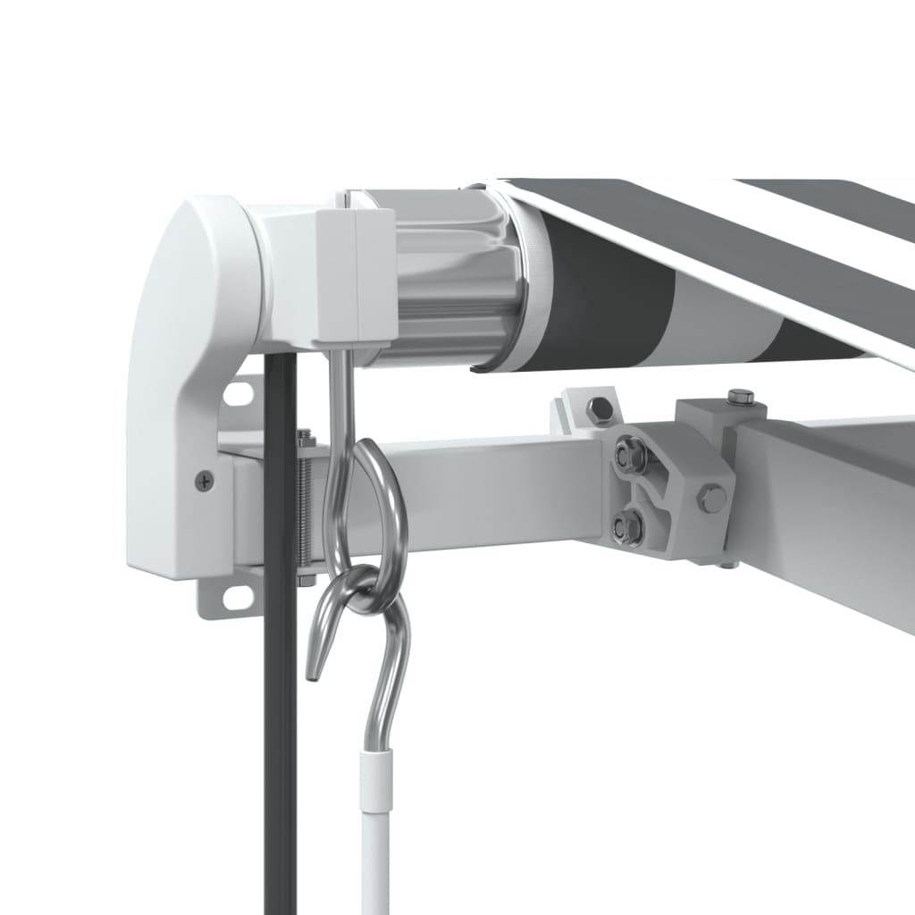 Tenda na automatsko uvlačenje antracit i bijela 450 x 350 cm