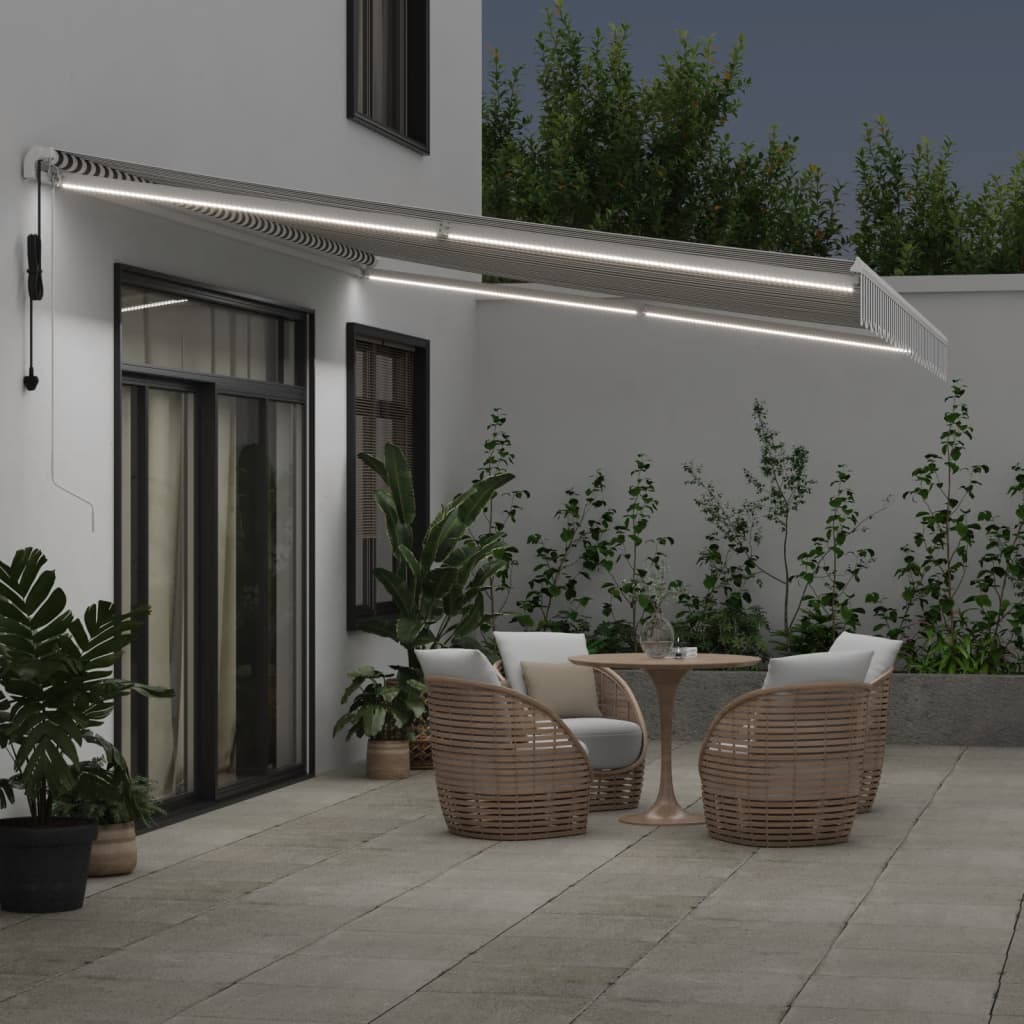 Tenda na automatsko uvlačenje LED antracit i bijela 500x350 cm