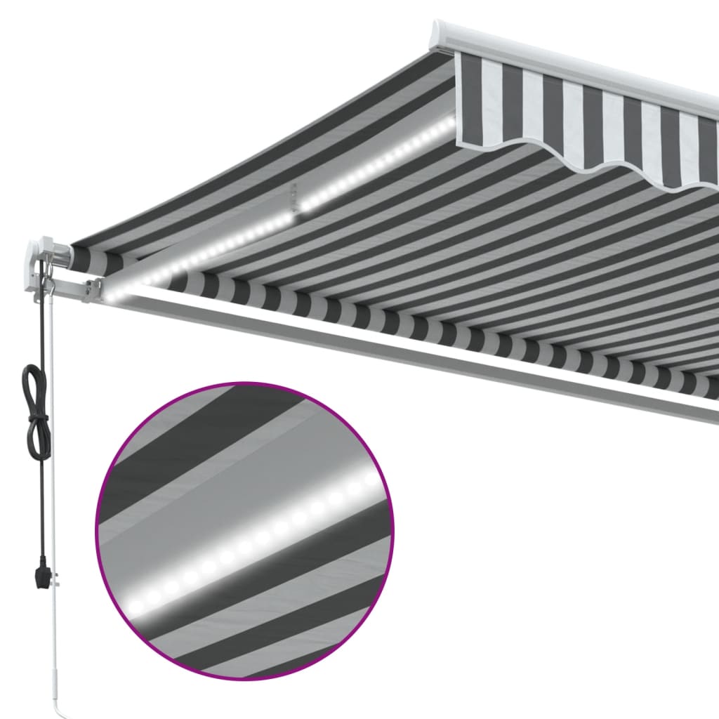 Tenda na automatsko uvlačenje LED antracit i bijela 500x350 cm