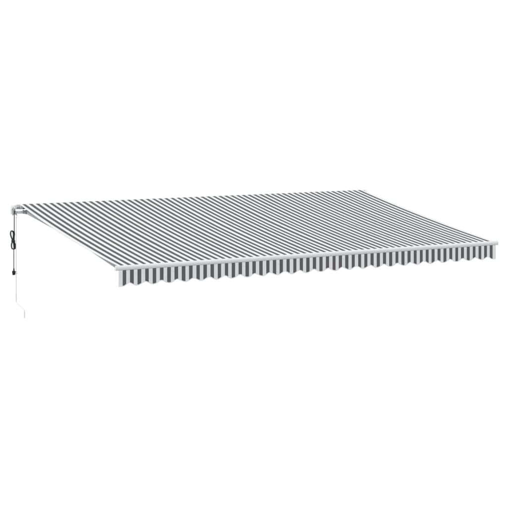 Tenda na automatsko uvlačenje antracit i bijela 600 x 350 cm