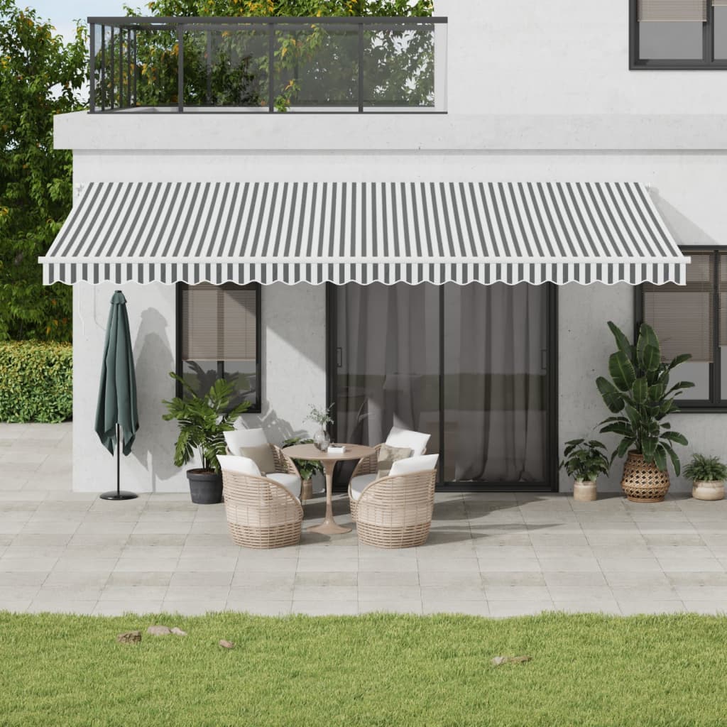 Tenda na automatsko uvlačenje LED antracit i bijela 600x350 cm