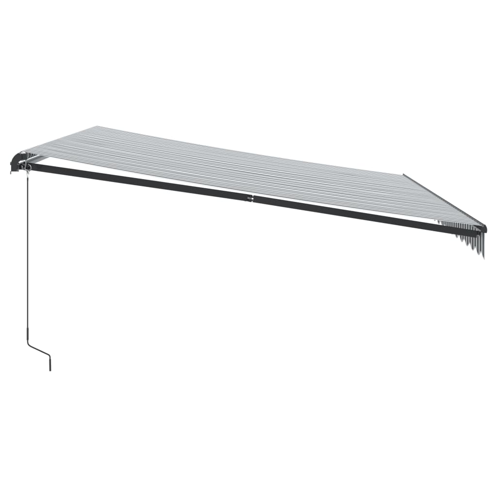 Tenda na ručno uvlačenje antracit i bijela 450 x 350 cm