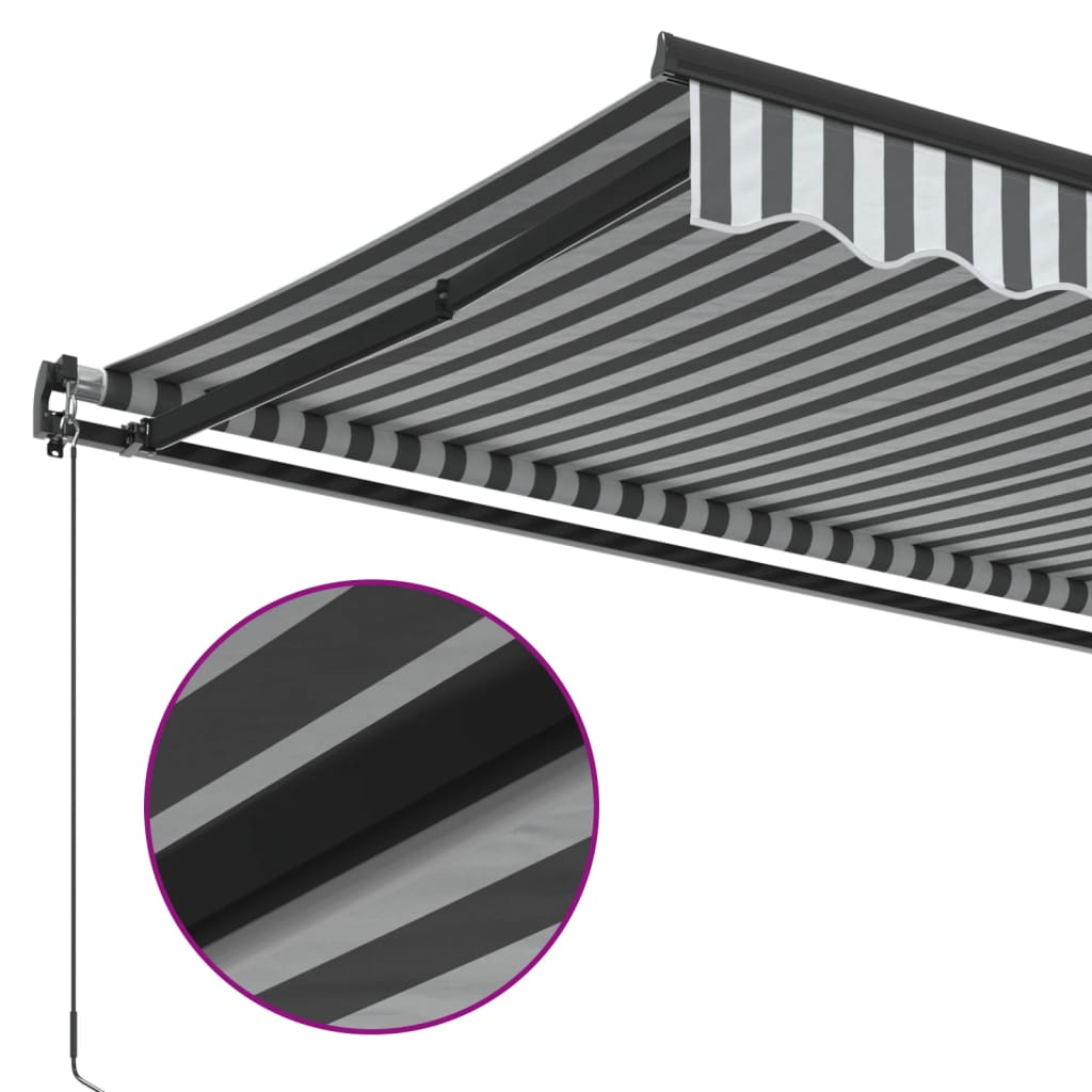 Tenda na ručno uvlačenje antracit i bijela 450 x 350 cm