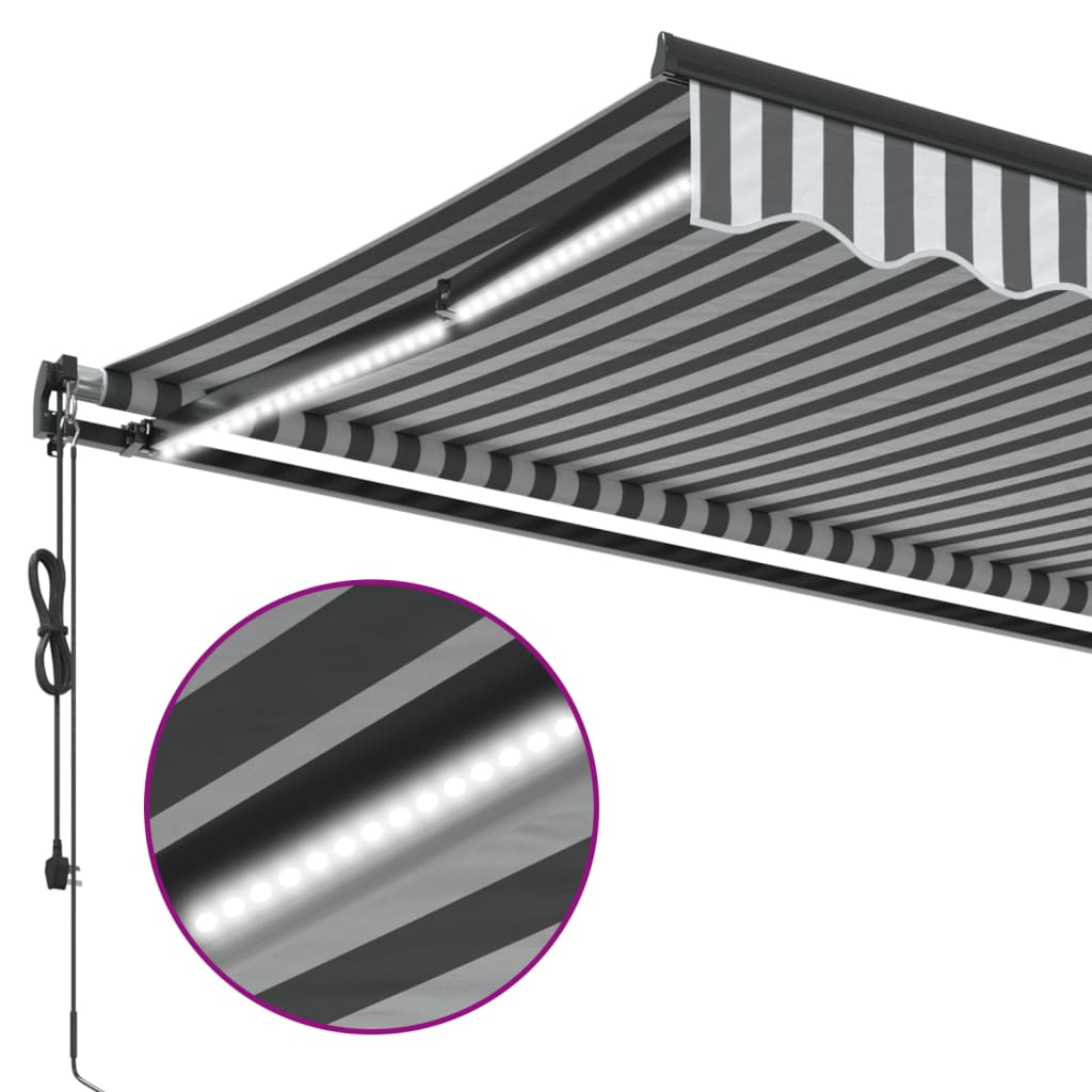 Tenda na automatsko uvlačenje LED antracit i bijela 450x350 cm