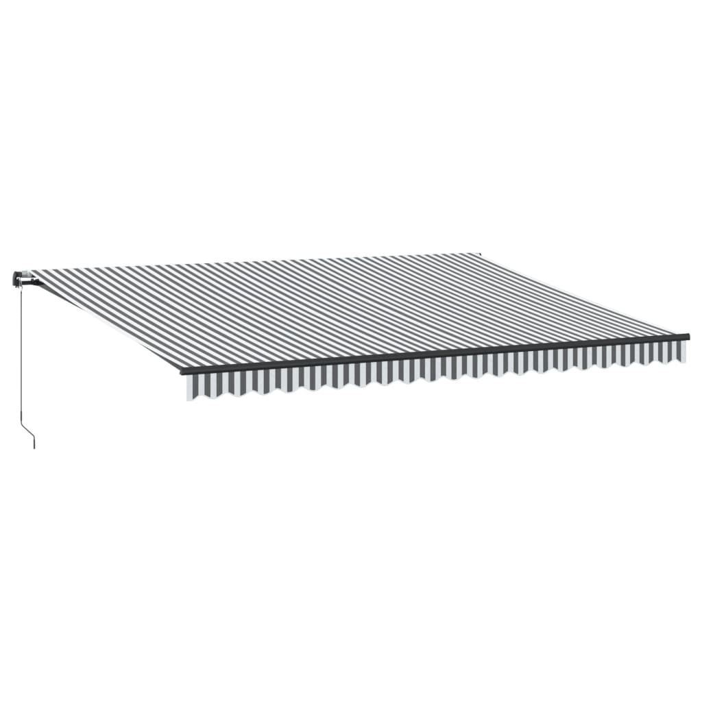 Tenda na ručno uvlačenje antracit i bijela 500 x 350 cm