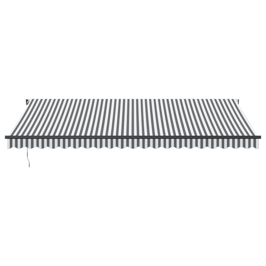 Tenda na ručno uvlačenje antracit i bijela 500 x 350 cm