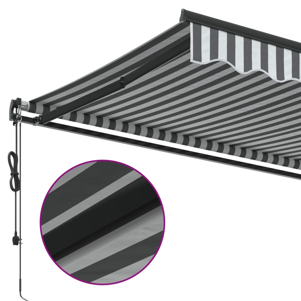 Tenda na automatsko uvlačenje antracit i bijela 500 x 350 cm