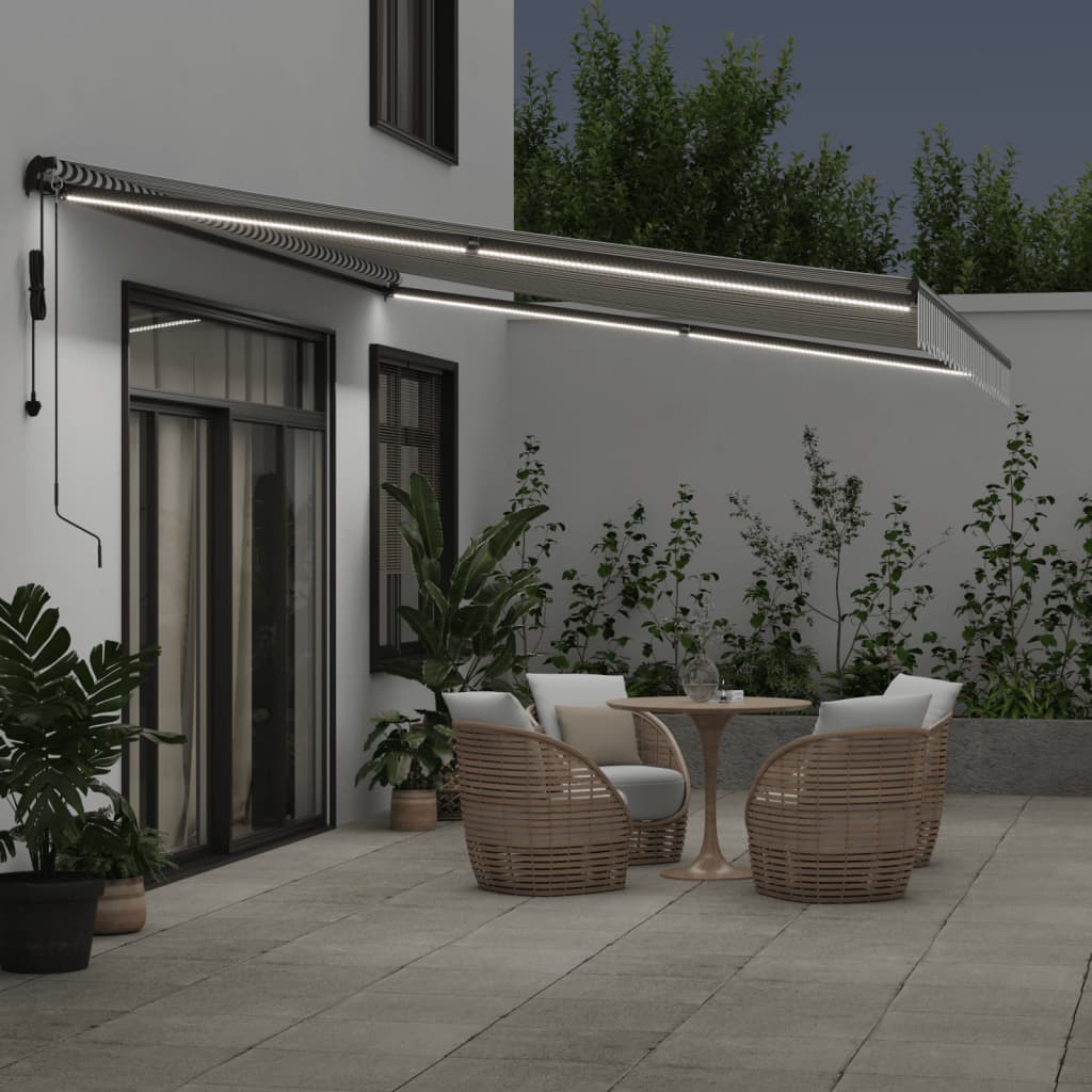 Tenda na automatsko uvlačenje LED antracit i bijela 500x350 cm