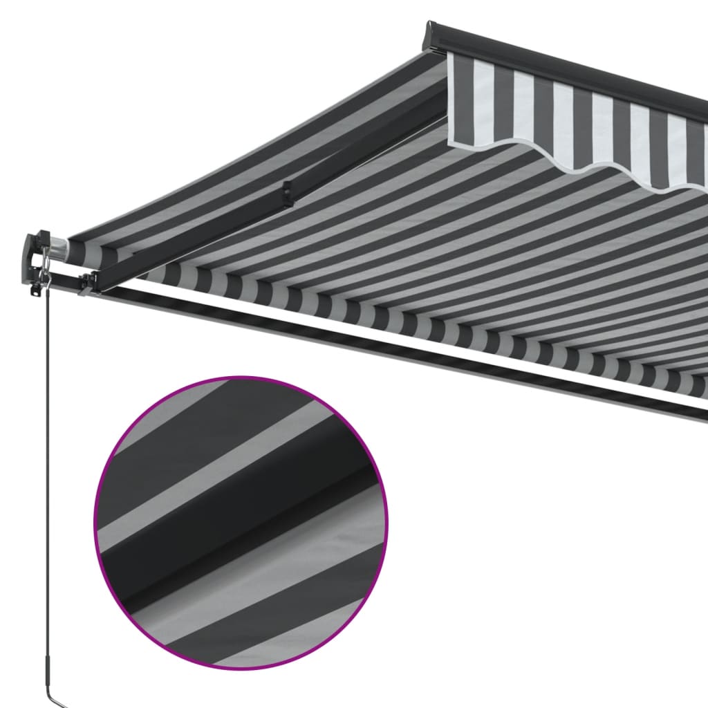 Tenda na ručno uvlačenje antracit i bijela 600 x 350 cm