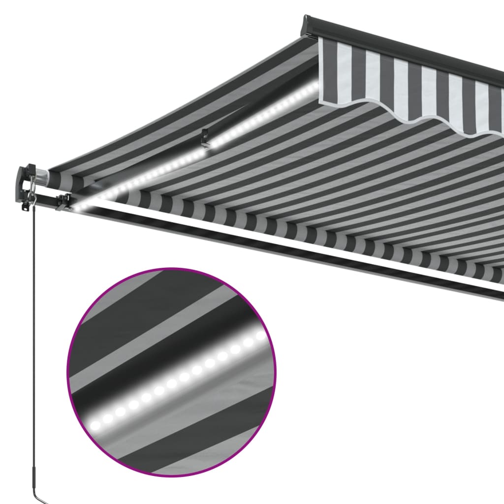 Tenda na ručno uvlačenje s LED antracit i bijela 600 x 350 cm