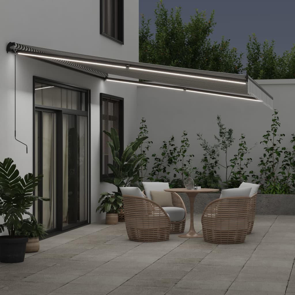 Tenda na automatsko uvlačenje antracit i bijela 600 x 350 cm