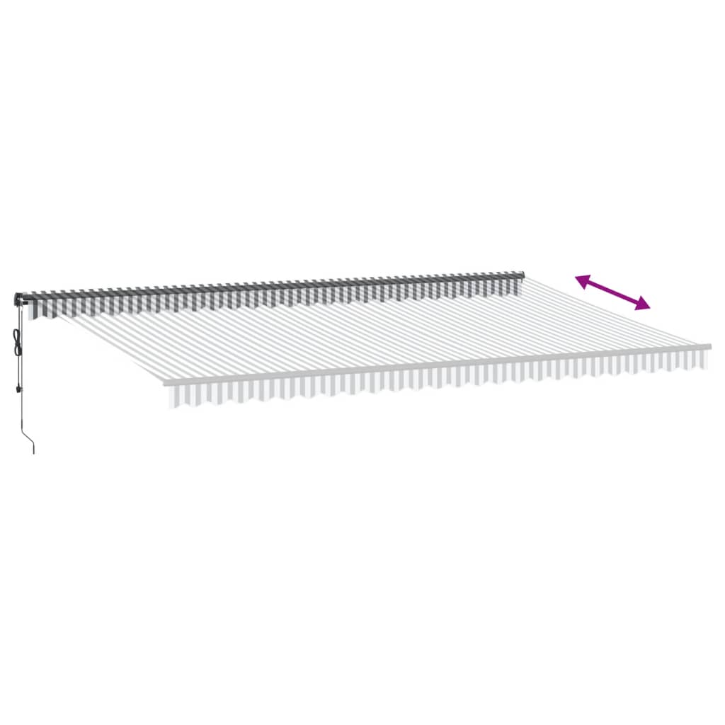 Tenda na automatsko uvlačenje antracit i bijela 600 x 350 cm