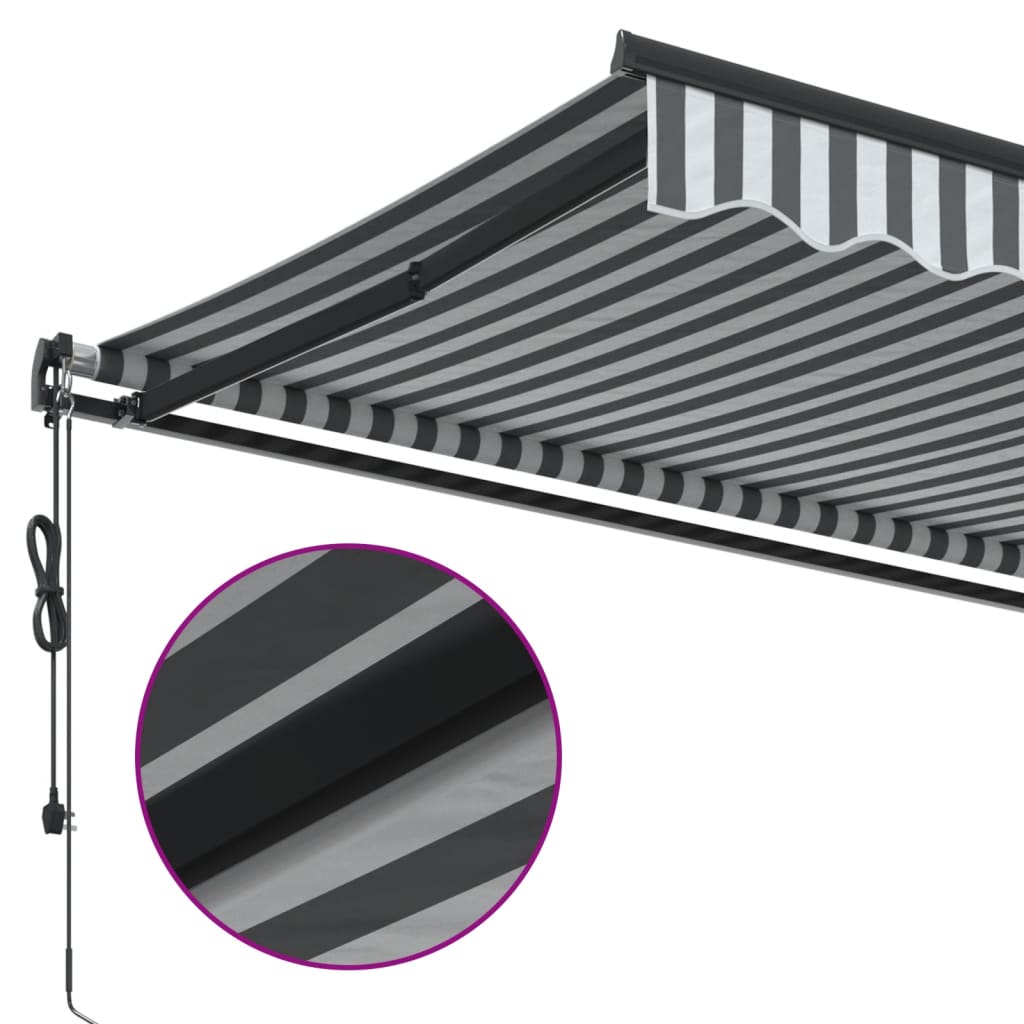 Tenda na automatsko uvlačenje antracit i bijela 600 x 350 cm