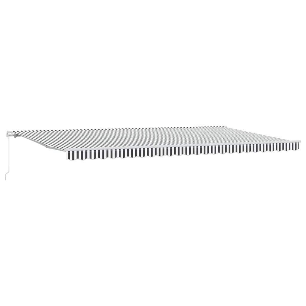 Tenda na ručno uvlačenje antracit&bijela 600x300 cm