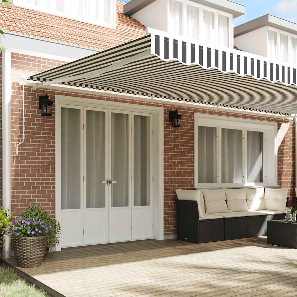 Tenda na ručno uvlačenje antracit&bijela 600x300 cm