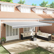 Tenda na ručno uvlačenje antracit&bijela 600x300 cm