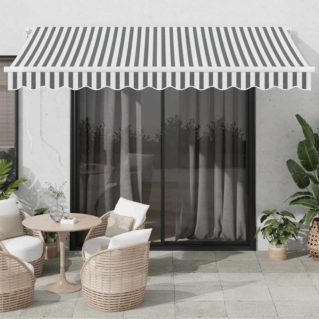 Tenda na ručno uvlačenje antracit i bijela 350 x 250 cm