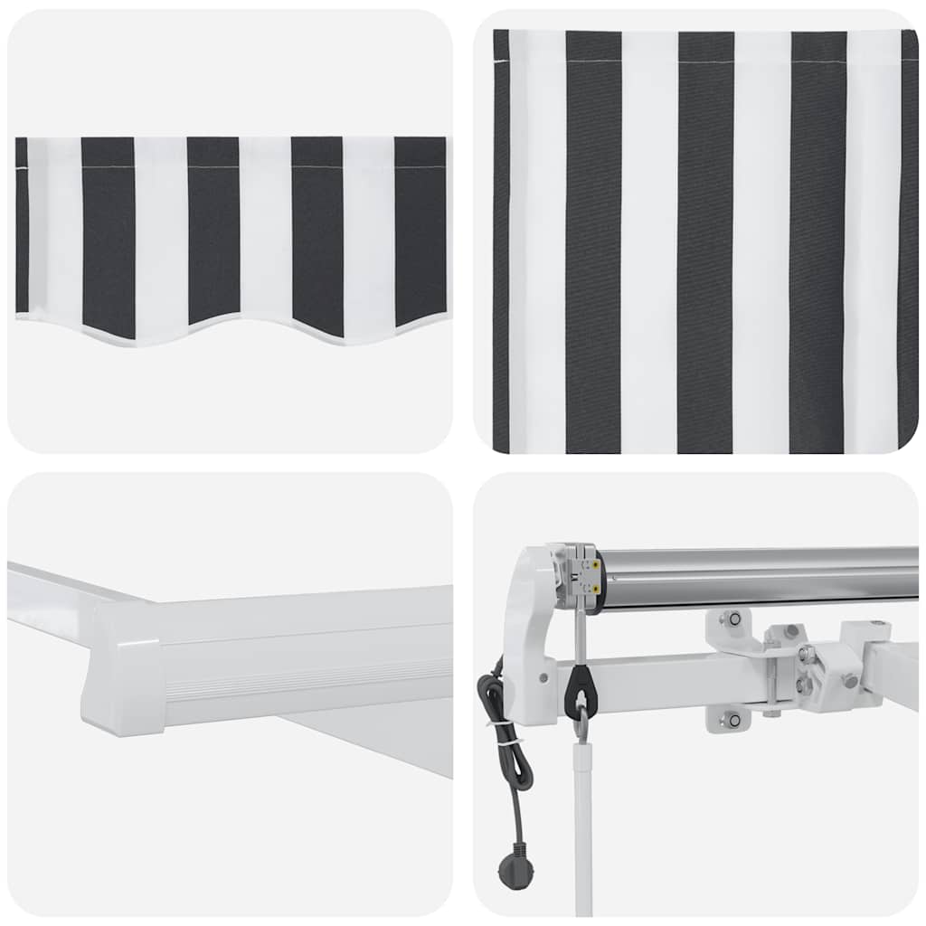 Tenda na automatsko uvlačenje antracit i bijela 400 x 300 cm