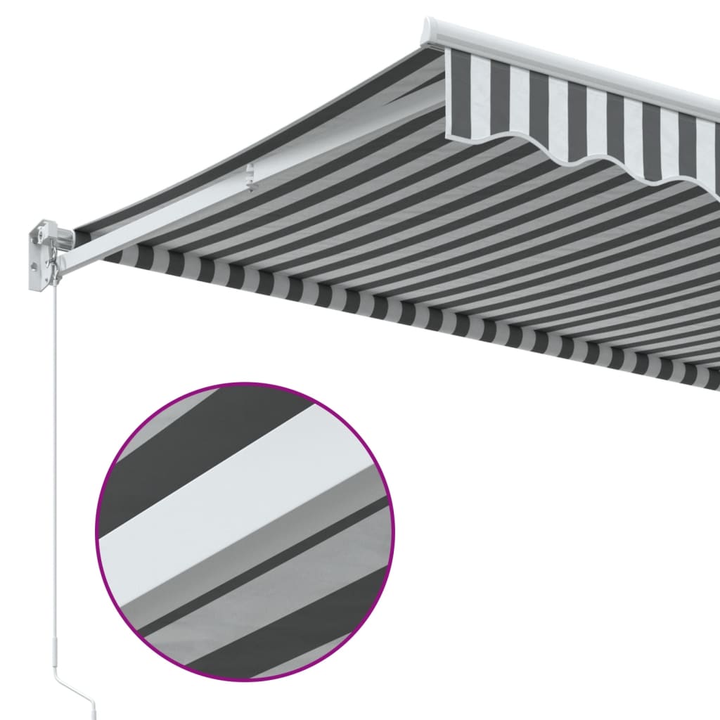 Tenda na uvlačenje antracit i bijela 3x2,5 m tkanina i aluminij