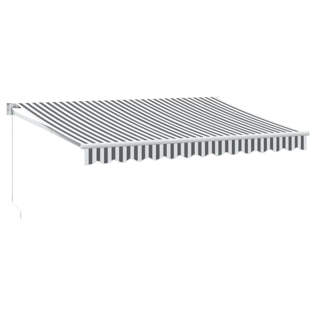 Tenda na uvlačenje antracit-bijela 3,5x2,5 m tkanina i aluminij