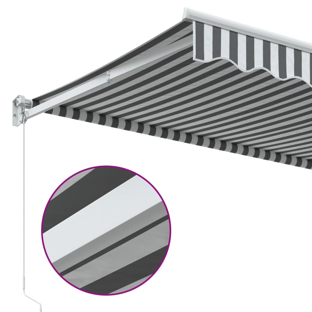 Tenda na uvlačenje antracit-bijela 3,5x2,5 m tkanina i aluminij
