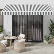 Tenda na uvlačenje antracit-bijela 3,5x2,5 m tkanina i aluminij