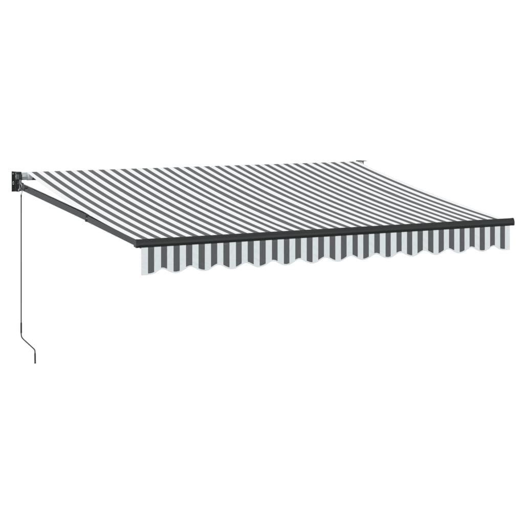 Tenda na uvlačenje antracit-bijela 3,5x2,5 m tkanina i aluminij