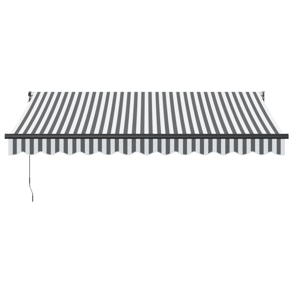 Tenda na uvlačenje antracit-bijela 3,5x2,5 m tkanina i aluminij