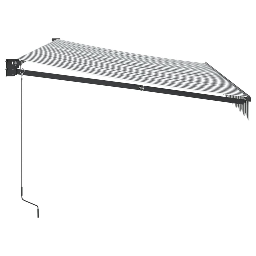 Tenda na uvlačenje antracit-bijela 3,5x2,5 m tkanina i aluminij
