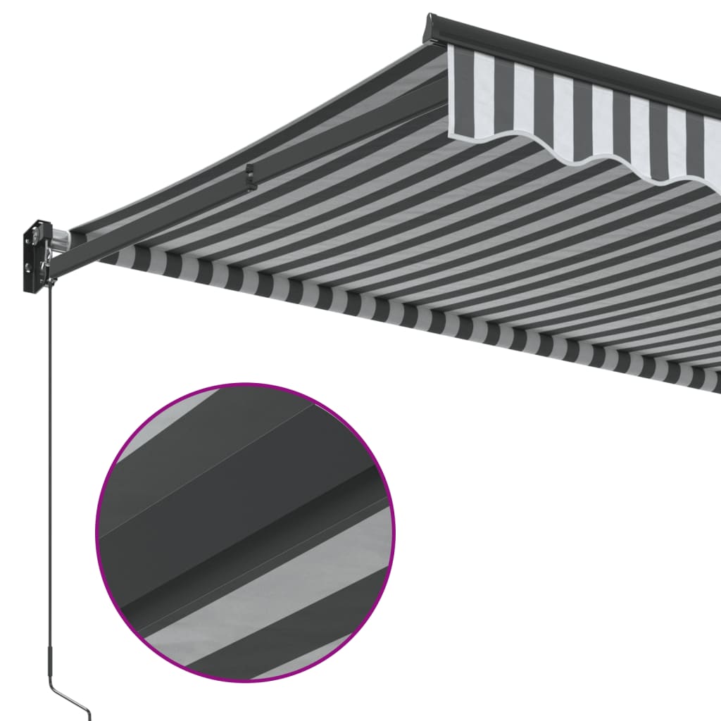 Tenda na uvlačenje antracit-bijela 3,5x2,5 m tkanina i aluminij