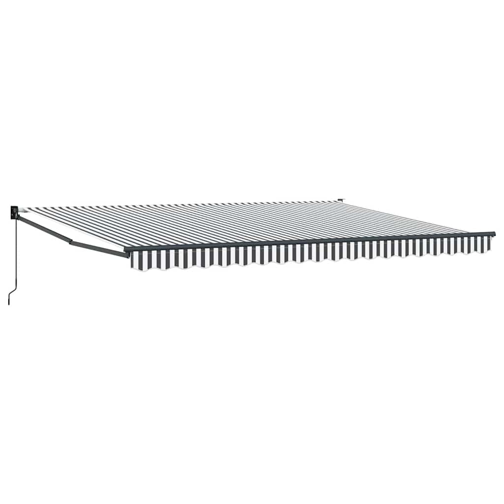 Tenda na uvlačenje antracit-bijela 4,5x3 m tkanina i aluminij