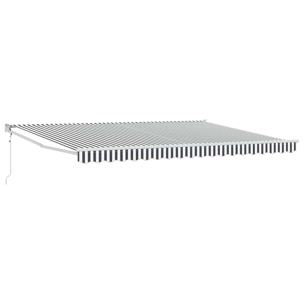 Tenda na uvlačenje antracit-bijela 4,5x3 m tkanina i aluminij