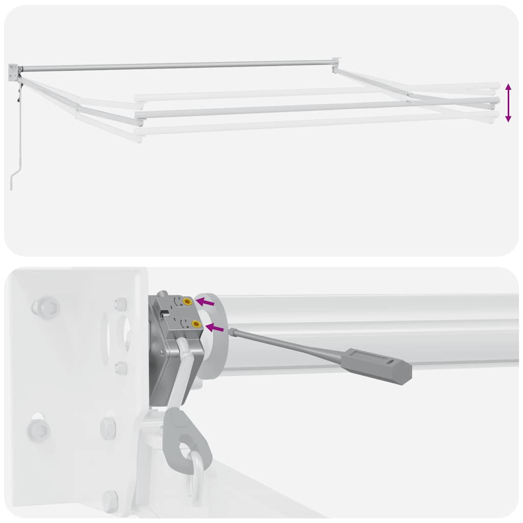 Tenda na uvlačenje antracit-bijela 4,5x3 m tkanina i aluminij