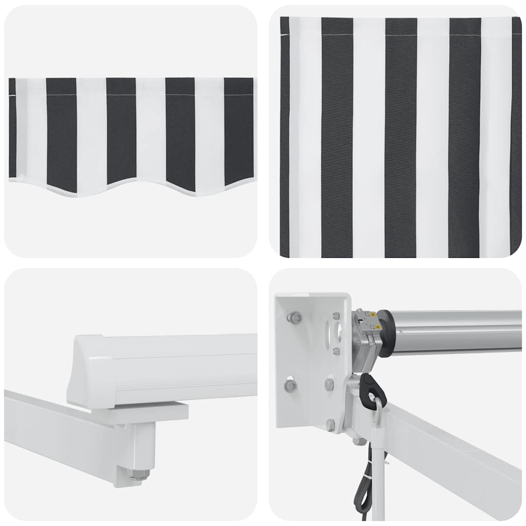 Tenda na uvlačenje antracit-bijela 4,5x3 m tkanina i aluminij