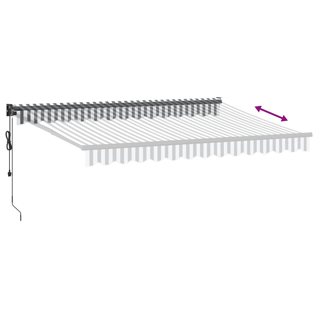 Uvlačiva tenda antracit i bijela 3,5x2,5 m tkanina i aluminij