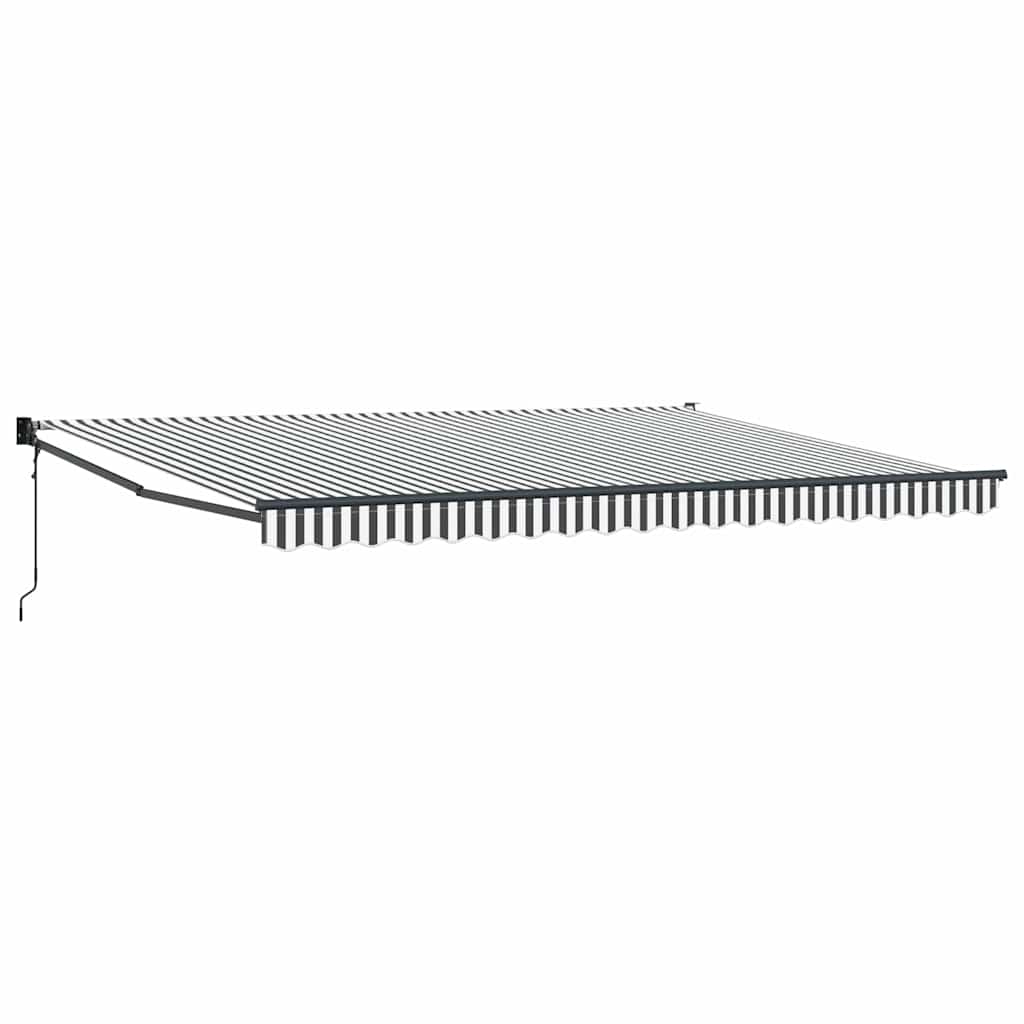 Tenda na uvlačenje antracit-bijela 4,5x3 m tkanina i aluminij