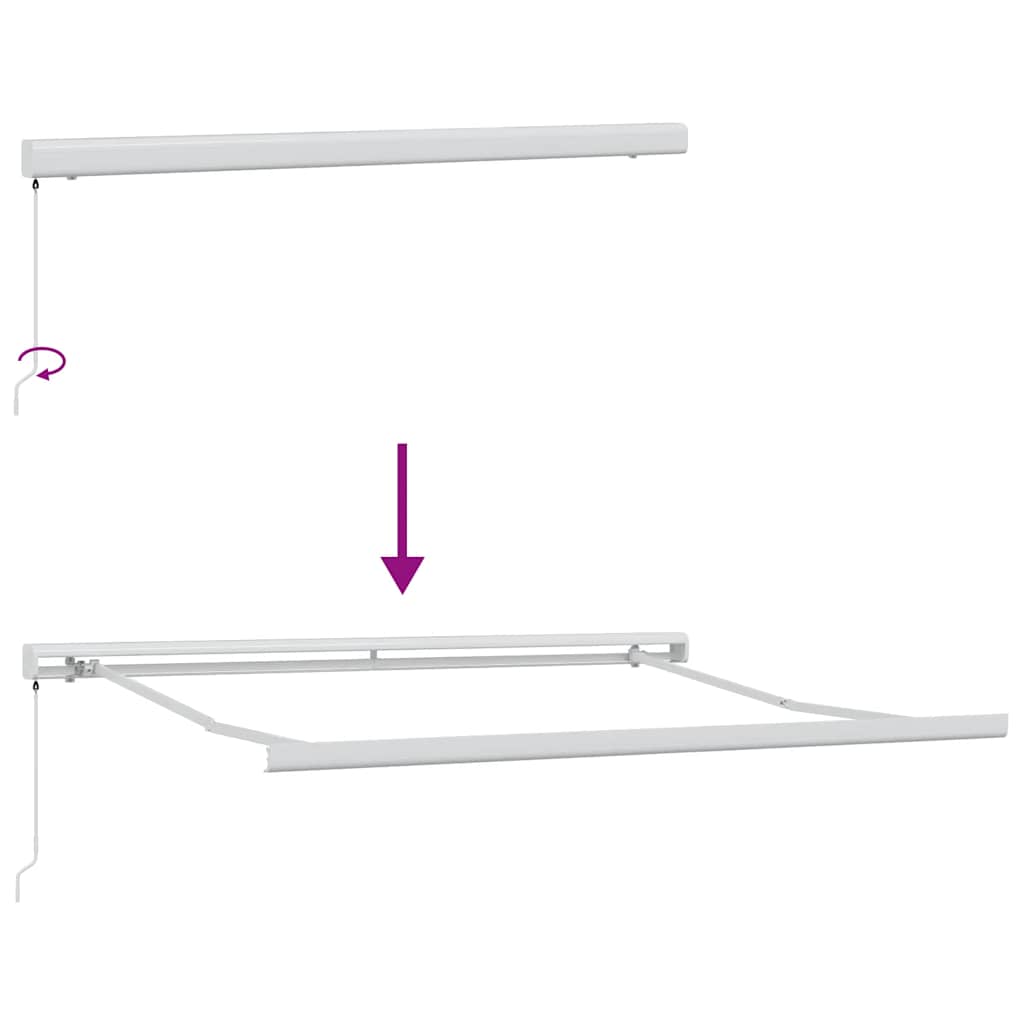 Tenda na uvlačenje antracit i bijela 3x2,5 m tkanina i aluminij