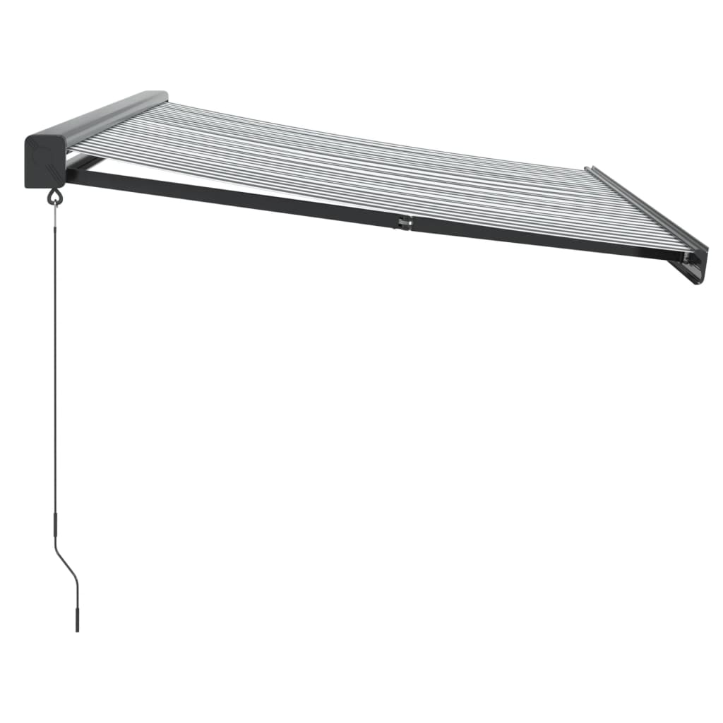 Tenda na uvlačenje antracit-bijela 3,5x2,5 m tkanina i aluminij