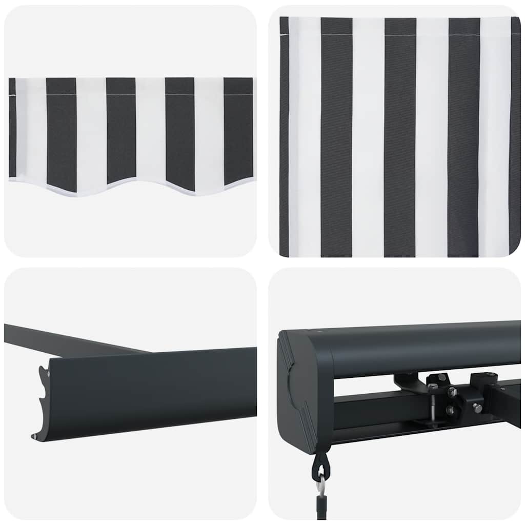 Tenda na uvlačenje antracit-bijela 4,5x3 m tkanina i aluminij