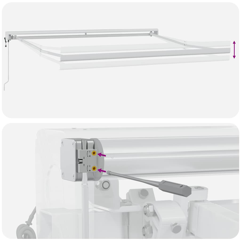 Tenda na uvlačenje antracit i bijela 3x2,5 m tkanina i aluminij